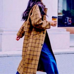 Eleanor Coat 🧥❤️ woman’s double breasted, long plaid wool,  lined coat.